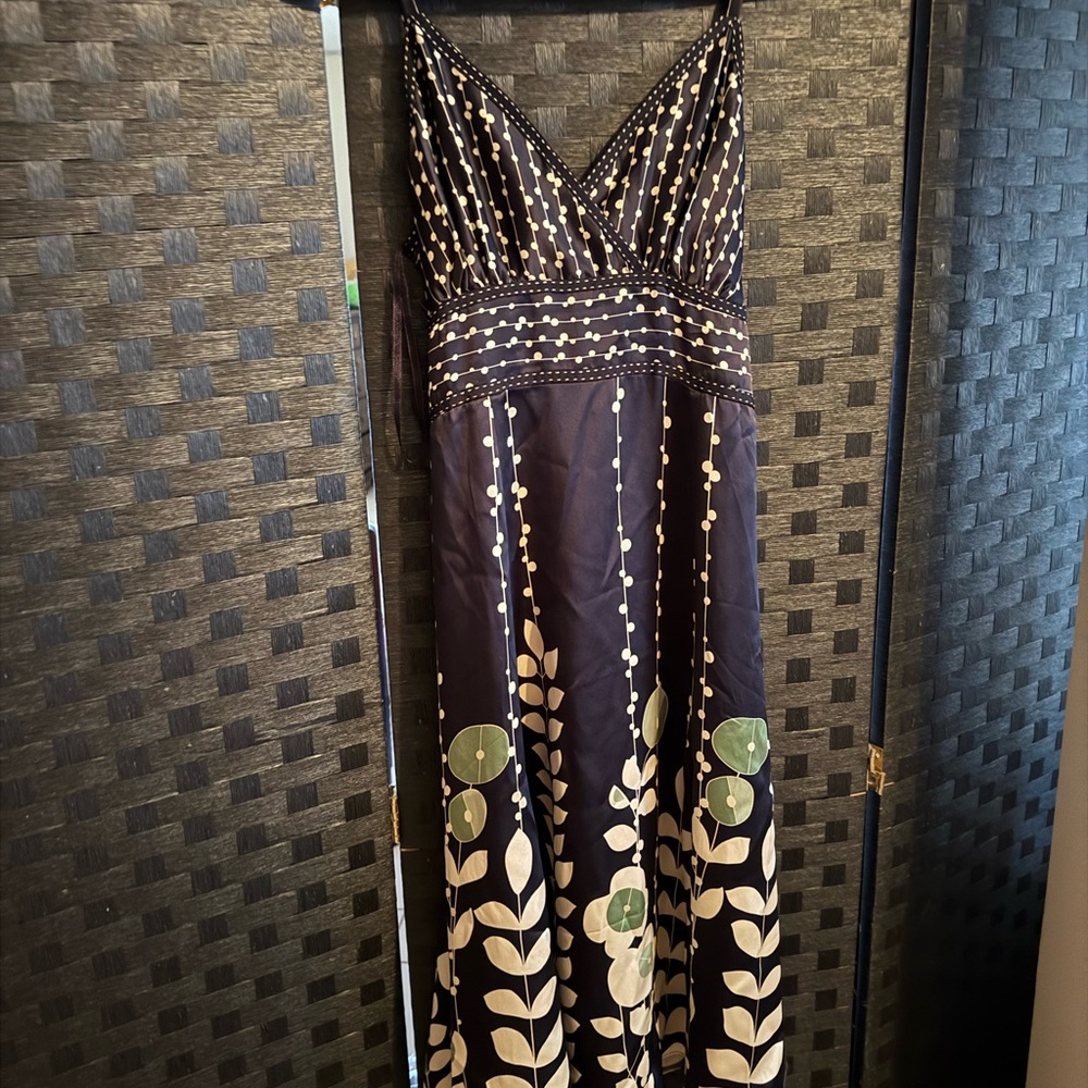 Ted Baker Black and Cream Midi Dress